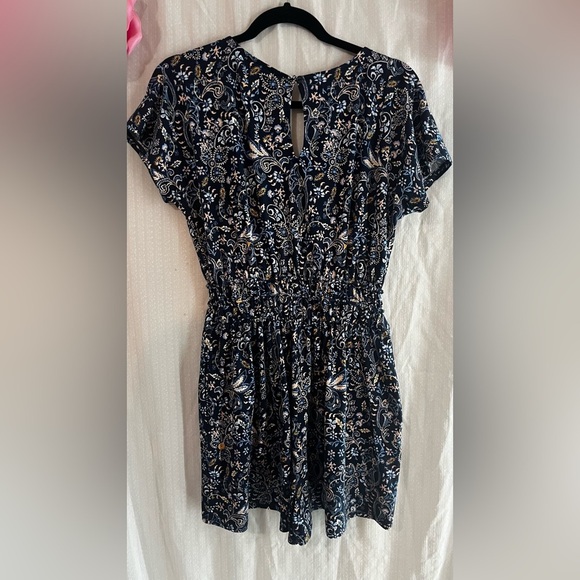 Nine Britton Blue and White Smocked romper - Picture 2 of 3